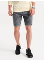 Ombre Men's denim marbled shorts - gray