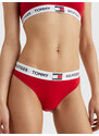 Dámská tanga TOMMY 85 STRETCH COTTON LOGO THONG UW0UW02198XCN červená - Tommy Hilfiger