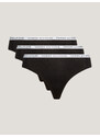 Dámská tanga 3-PACK LOGO WAISTBAND THONGS UW0UW028290R7 černá - Tommy Hilfiger