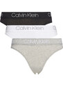 Dámské spodní prádlo Dárkové balení 3PK HIGH LEG TANGA 000QD3758E999 - Calvin Klein