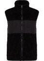 Trendyol Black Regular Fit High Neck Fabric Block Plush Vest