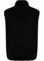 Trendyol Black Regular Fit High Neck Fabric Block Plush Vest