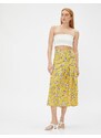 Koton Floral Midi Skirt Viscose