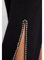 Tkané kalhoty Trendyol Curve Black Stone Detailed Finike