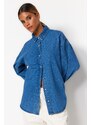 Trendyol Navy Blue Oversized Denim Shirt