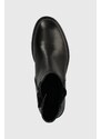 Dětské kožené boty Tommy Hilfiger CHELSEA černá barva