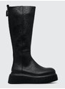 Kožené kozačky AGL MILAGROS BOOT dámské, černá barva, na platformě, D751560PGKI0121013