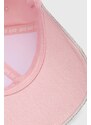 Bavlněná baseballová čepice EA7 Emporio Armani růžová barva, s aplikací