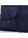 Willsoor Pánská lněná košile slim fit tmavě modré barvy 15509