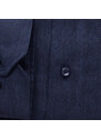 Willsoor Pánská lněná košile slim fit tmavě modré barvy 15509
