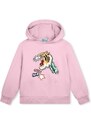 Dětská bavlněná mikina Kenzo Kids růžová barva, s kapucí, s potiskem