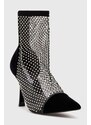 Nízké kozačky Karl Lagerfeld PANDARA II dámské, černá barva, na podpatku, KL31346