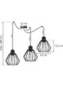 Light for home - Závěsné svítidlo na nastavitelných kabelech SPIDER NUVOLA 2502-3, 3x60W, E27, Černá