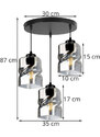 Light for home - Moderní LED závěsné svítidlo se skleněnými stínidly NIKI 2195/3/OW, 3x60W, E27, Černá