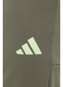 Tréninkové kalhoty adidas Performance Train Essentials Seasonal zelená barva, s potiskem