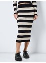 Krémovo-černá dámská pruhovaná svetrová midi sukně Noisy May Jaz - Dámské
