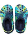 Dětské boty Crocs CLASSIC LINED MARBLED modrá/zelená
