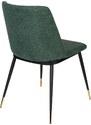 White Label Tmavě zelená látková jídelní židle WLL LIONEL FR