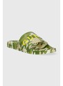 Pantofle Guess SLIDES pánské, zelená barva, F3GZ03 BB00F