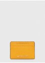 Kožené pouzdro na karty MICHAEL Michael Kors žlutá barva