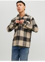 Béžová pánská kostkovaná košile Jack & Jones Darren - Pánské