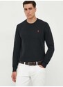 Bavlněný svetr Polo Ralph Lauren černá barva, lehký