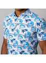 Willsoor Pánské polo tričko bílé s modrým tropickým vzorem 15533