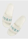 Pantofle Guess SLIDES pánské, bílá barva, F3GZ05 BB00F