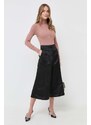 Kalhoty Twinset dámské, černá barva, střih culottes, high waist