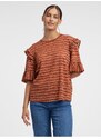 Orsay Hnědé dámské pruhované tričko - Dámské