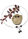 GeorGina Dámské šperkové sety káva, náhrdelník, náramek a náušnice s korálky ve tvaru zrnek kávy