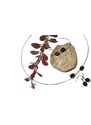 GeorGina Dámské šperkové sety káva, náhrdelník, náramek a náušnice s korálky ve tvaru zrnek kávy