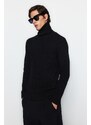 Trendyol Black Slim Fit Turtleneck Raglan Sleeve Basic Knitwear Sweater