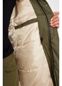 Zimní kabát Trendyol Khaki Regular Fit Gabardine Parka