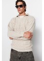 Trendyol Stone Unisex Regular Fit Polo Collar Anti-Pilling Knitwear Sweater