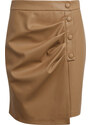 Orsay Světle hnědá dámská koženková sukně - Dámské
