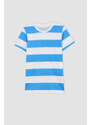 DEFACTO Boy Regular Fit Crew Neck Striped Patterned Short Sleeve T-Shirt