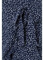 Trendyol Curve Navy Blue Floral Patterned Woven Tied Shorts Skirt