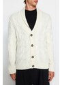 Trendyol Ecru Slim Fit Shawl Collar Knitwear Knitwear Cardigan