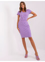 Fashionhunters Světle fialová bavlněná základní pruhovaná sukně