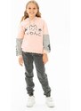 zepkids Girls' Cat Printed Kangaroo Pocket Sweatshirt.