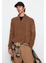 Trendyol Camel Regular Fit Half Turtleneck Zipper Neck Sweater