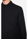 Trendyol Black Regular Fit Waffle Textured Knitted Shirt