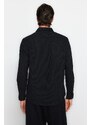 Trendyol Black Regular Fit Waffle Textured Knitted Shirt