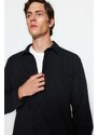 Trendyol Black Regular Fit Waffle Textured Knitted Shirt