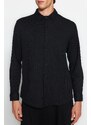 Trendyol Black Regular Fit Waffle Textured Knitted Shirt