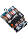 Meatfly pánské trenky Bandit Blue Stripes/Orange Stripes Double pack | Oranžová | 100% bavlna