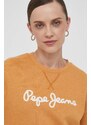 Mikina Pepe Jeans dámská, oranžová barva, s aplikací