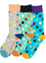 Meatfly ponožky Lexy Gift Pack Grey Dots | Mnohobarevná