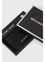 Kožené pouzdro na karty Michael Kors černá barva